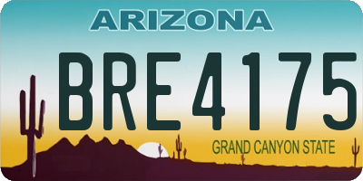 AZ license plate BRE4175