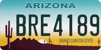AZ license plate BRE4189
