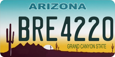 AZ license plate BRE4220