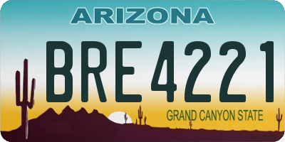 AZ license plate BRE4221