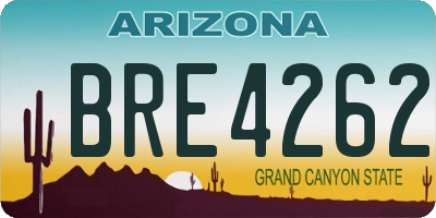 AZ license plate BRE4262