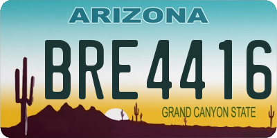 AZ license plate BRE4416