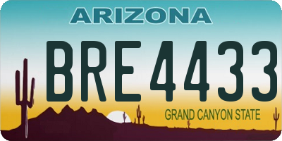 AZ license plate BRE4433