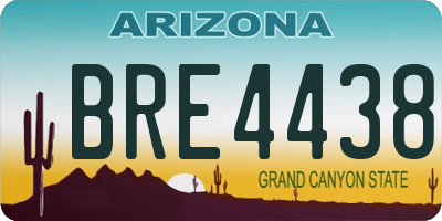 AZ license plate BRE4438