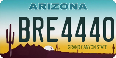 AZ license plate BRE4440