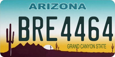 AZ license plate BRE4464