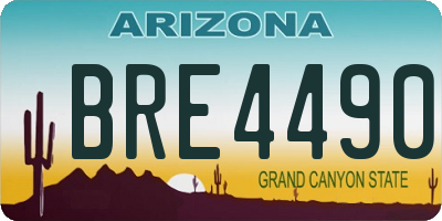 AZ license plate BRE4490