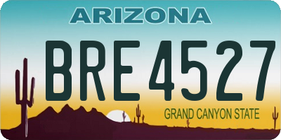 AZ license plate BRE4527