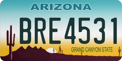 AZ license plate BRE4531