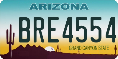 AZ license plate BRE4554