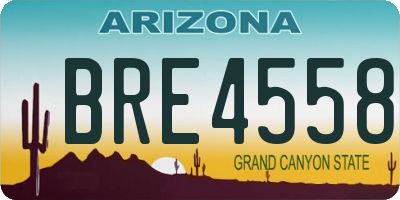 AZ license plate BRE4558