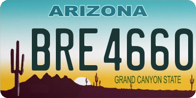 AZ license plate BRE4660