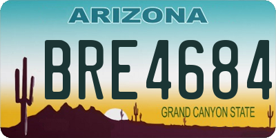 AZ license plate BRE4684