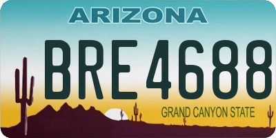 AZ license plate BRE4688