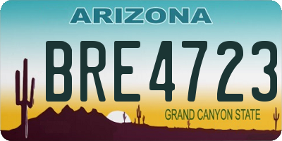 AZ license plate BRE4723