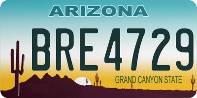 AZ license plate BRE4729
