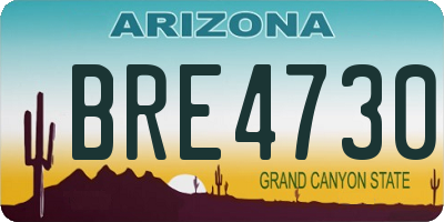AZ license plate BRE4730