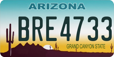 AZ license plate BRE4733