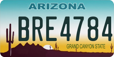 AZ license plate BRE4784