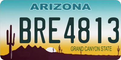 AZ license plate BRE4813