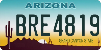 AZ license plate BRE4819