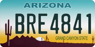 AZ license plate BRE4841