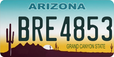 AZ license plate BRE4853