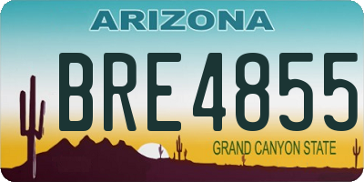 AZ license plate BRE4855