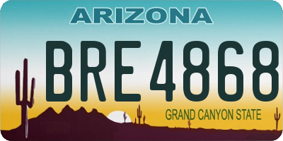 AZ license plate BRE4868