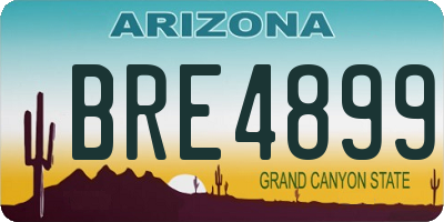 AZ license plate BRE4899
