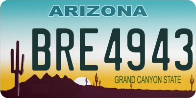 AZ license plate BRE4943