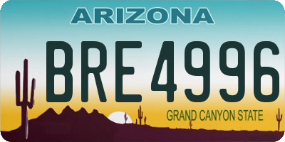 AZ license plate BRE4996