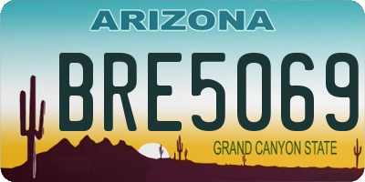AZ license plate BRE5069