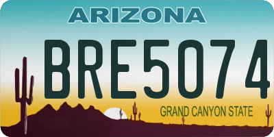 AZ license plate BRE5074
