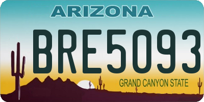 AZ license plate BRE5093