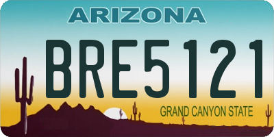 AZ license plate BRE5121