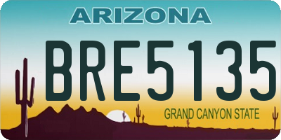 AZ license plate BRE5135