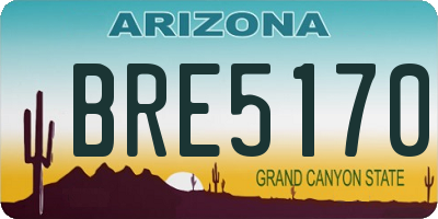 AZ license plate BRE5170