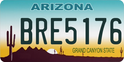 AZ license plate BRE5176