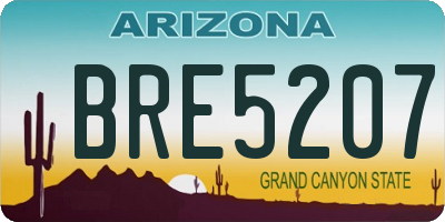 AZ license plate BRE5207