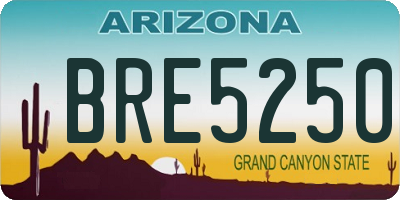 AZ license plate BRE5250