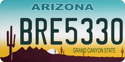 AZ license plate BRE5330