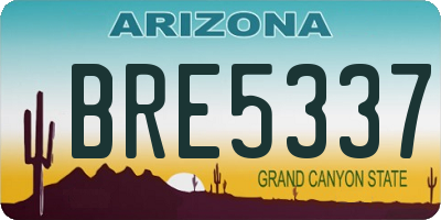 AZ license plate BRE5337