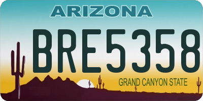 AZ license plate BRE5358