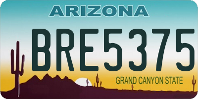 AZ license plate BRE5375