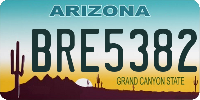 AZ license plate BRE5382