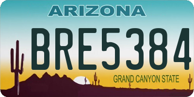 AZ license plate BRE5384