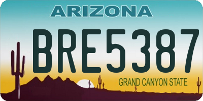 AZ license plate BRE5387