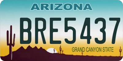 AZ license plate BRE5437