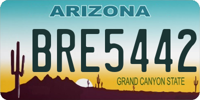 AZ license plate BRE5442